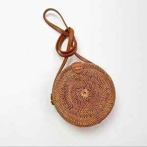 Woven Rattan Boho circle Crossbody bag